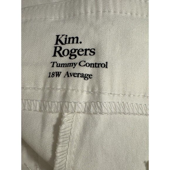 NWT Kim Rogers White Ivory Pants Sz 18W Millennium Tummy Control Stretch Pull On - Picture 10 of 13